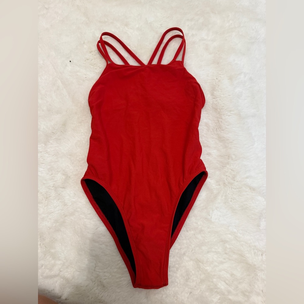 Jolyn Red Athletic One Piece Swimsuit